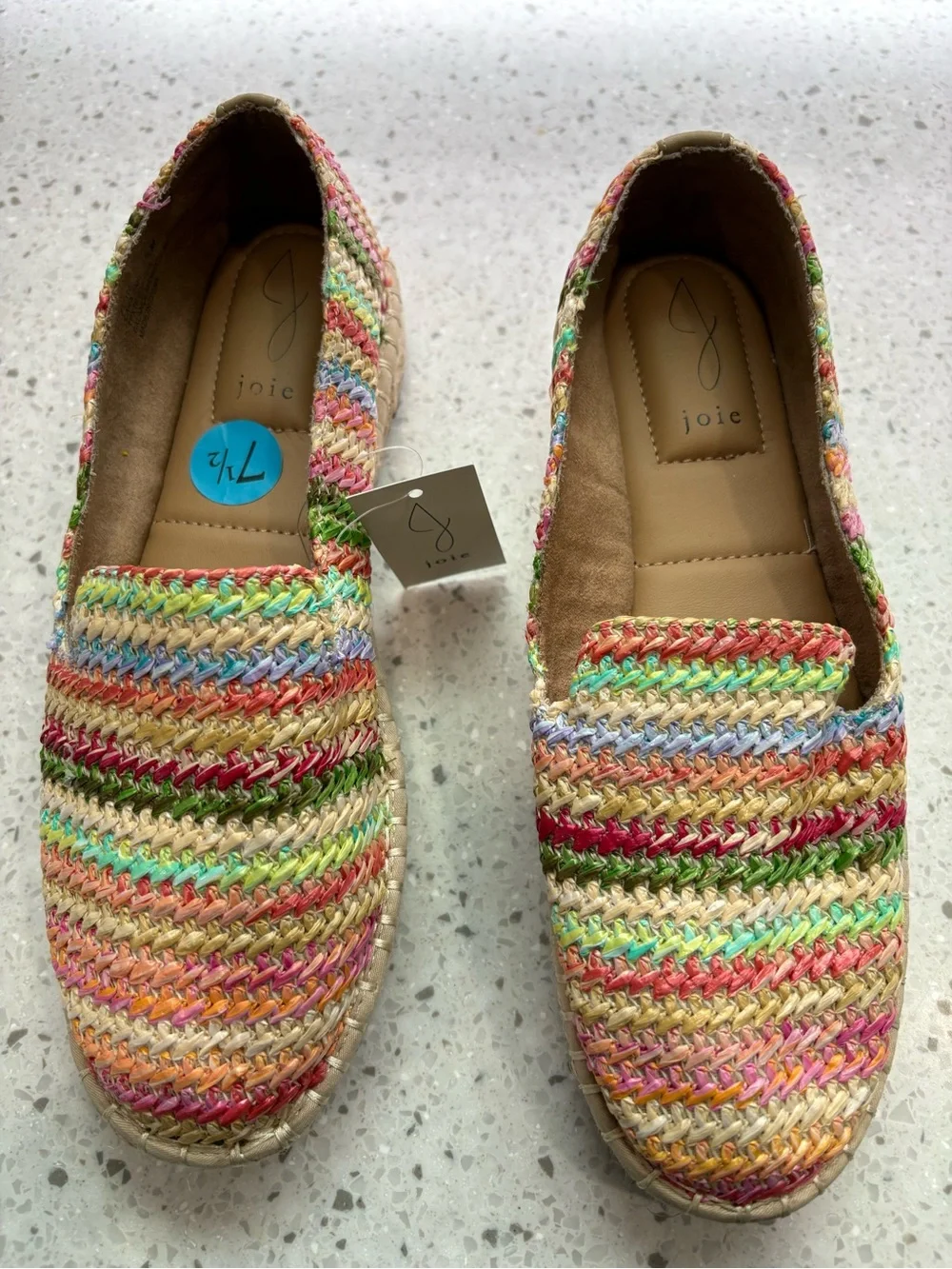 NWT Joie Cara Multicolor Woven Espadrille Slip-On - Women's- size 7.5
